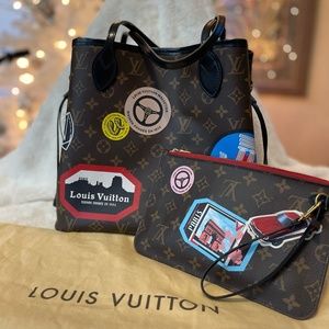 Louis Vuitton Monogram Canvas World Tour Neverfull MM Tote With Pouchette